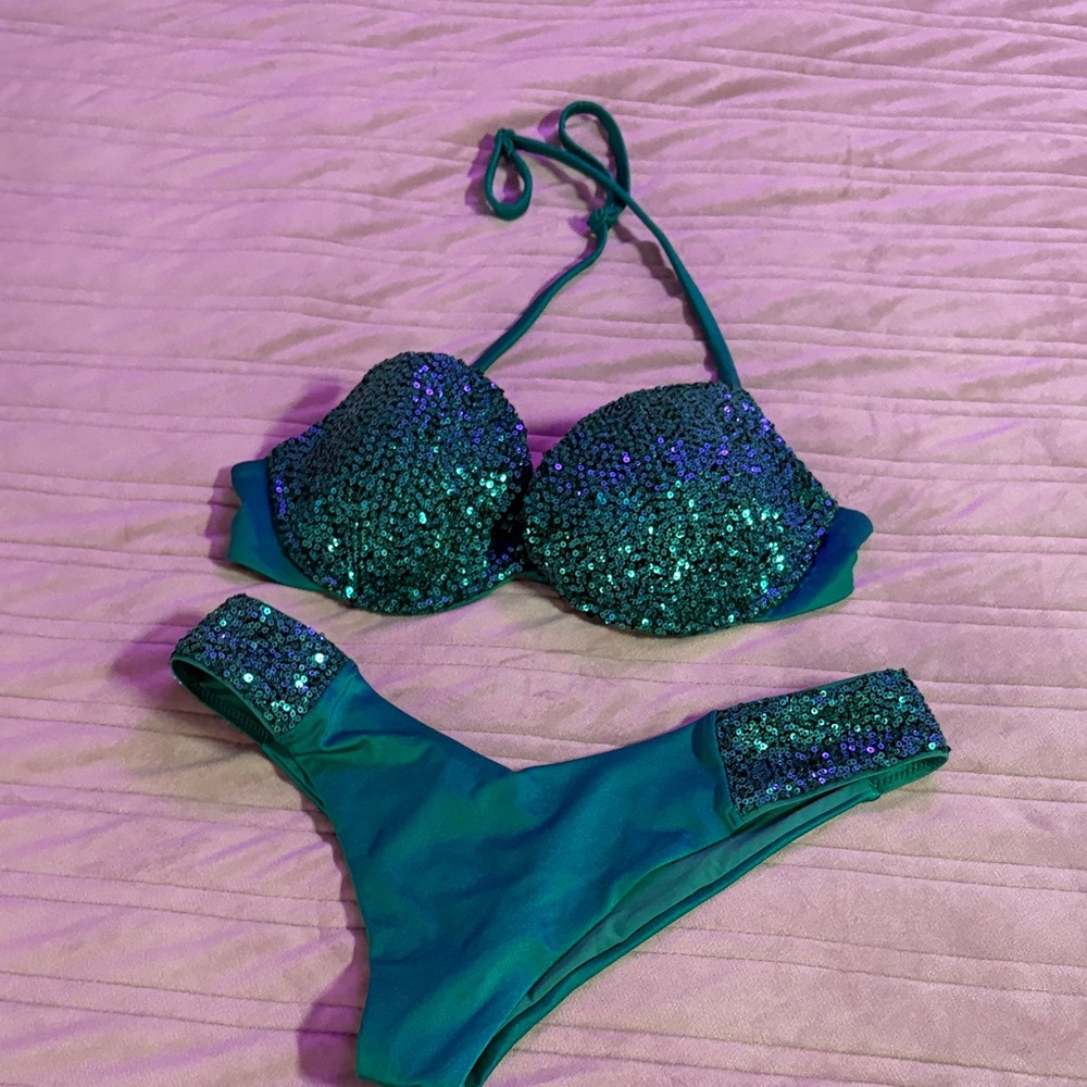 Emerald Sequin Bikini Set